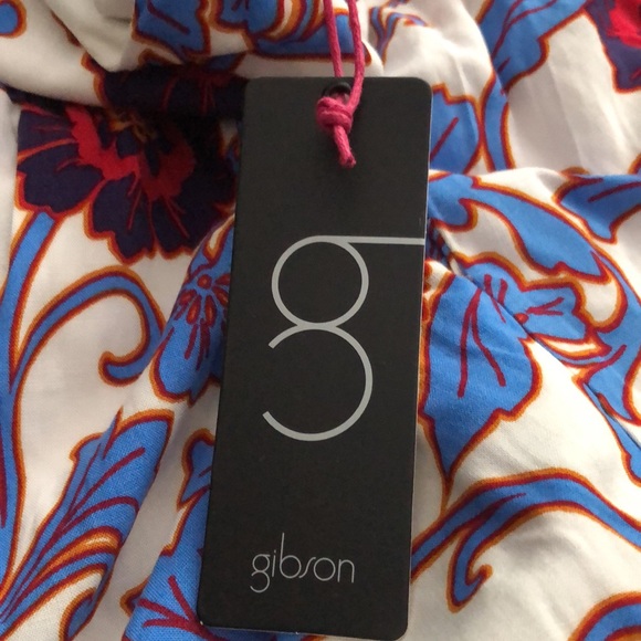 Gibson Floral Elastic Waist High Ruffle Neck Sleeveless Romper size Large - Picture 14 of 15